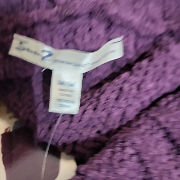 Seven7 Women's M Soft & Warm Cable Knit Chenille Sweater Blackberry‎ Wine Medium - Picture 7 of 9